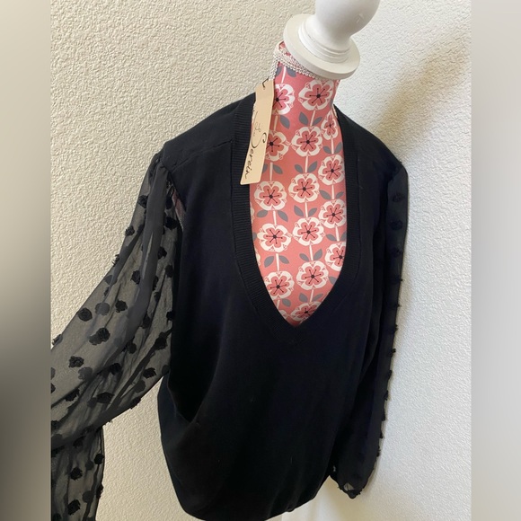 Les Seriene sweater with sheer arms - Picture 1 of 3